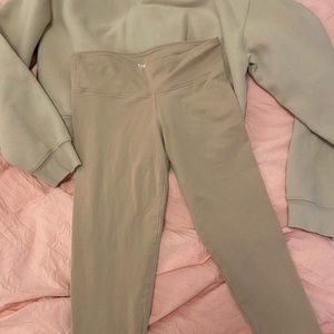 TNA crop leggings and matching TNA sweater